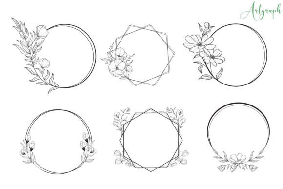 6 Botanical Floral Frame Set SVG: Graphics and Print Templates Review