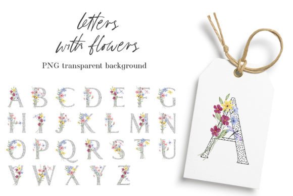 Alphabet, Letter, Floral Monogram, PNG Graphics and Illustrations