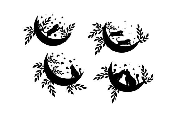 Black Moon Leaf Floral Cat Svg Graphics and Crafts Review