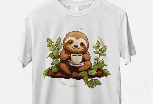Cute Sloth Png Files for Sublimation Graphics and T-Shirt Designs