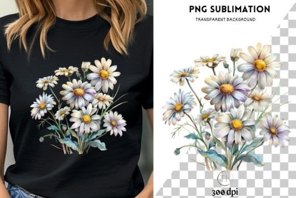 Daisy Floral Digital Downloads, Tshirt Graphics and Illustrations
