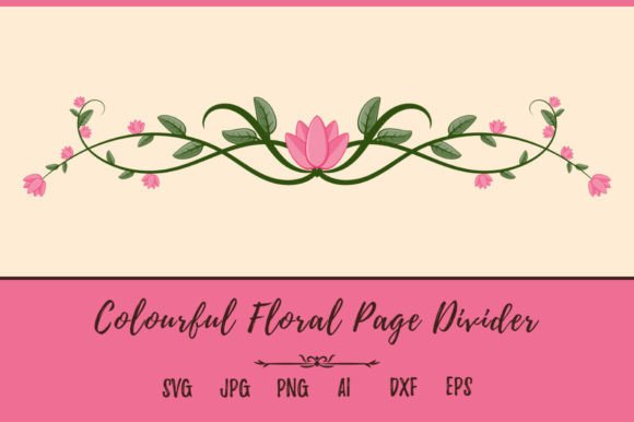 Decorative Colorful Floral Page Divider Graphics and Illustrations Review