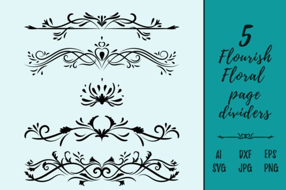 Decorative Floral Flourish Page Divider: Graphics and Illustrations for Editorial Polish