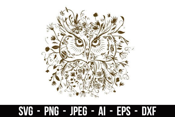 Elegant Floral Owl Portrait SVG: Graphics and Illustrations Review