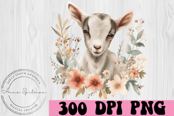 Floral Boho Baby Goat Graphics and Illustrations Review
