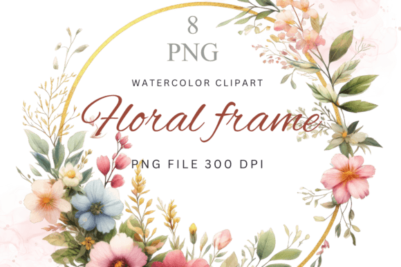 Floral Frame, Floral Wreath Clipart Graphics and Illustrations Review