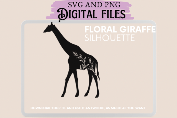 Floral Giraffe Silhouette Graphics and Illustrations Review