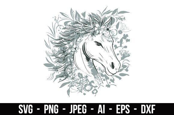 Floral Horse Portrait SVG: A Designer’s Review for Small Business Graphics and Illustrations