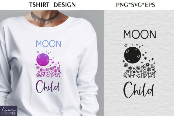 Floral Moon T Shirt SVG Design: Graphics and Illustrations Review
