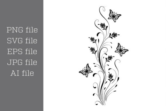 Floral Ornament Svg Butterflies Clipart Graphics and Illustrations Review