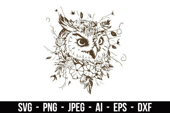 Floral Owl Head SVG Graphics and Illustrations Review