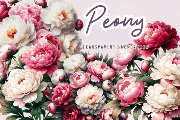 Peony Clipart Floral Watercol Collection: Graphics and Illustrations for Sellers