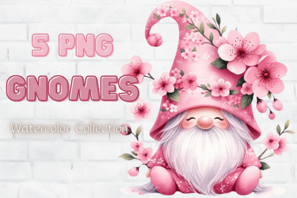 Pink Floral Gnome Blossom Gnomes Sakura Graphics and Illustrations Review