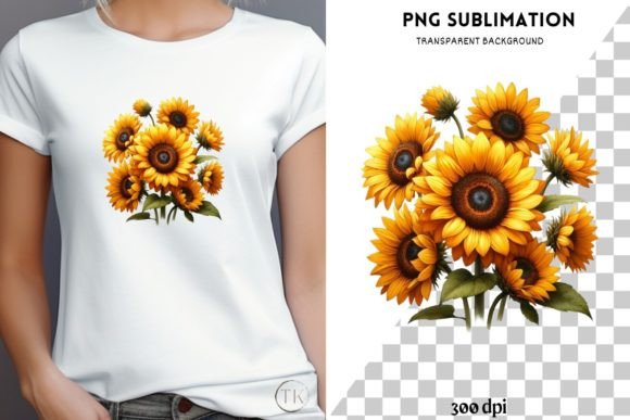 Sunflower Floral Sublimation Design Graphics and Illustrations