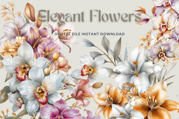 Wedding Flowers Watercolor Floral Graphics and Illustrations Review